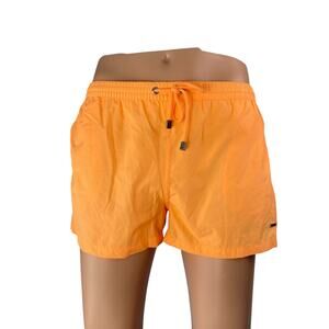 Zara Men's Orange High Waisted Drawstring Elastic Waist Mini Boxer Shorts Size M